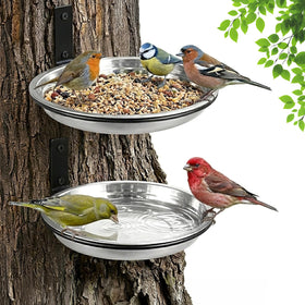 Cozfur bird feeder tree mount in sunlight attracts songbirds to your garden.