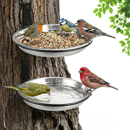 Cozfur bird feeder tree mount in sunlight attracts songbirds to your garden.