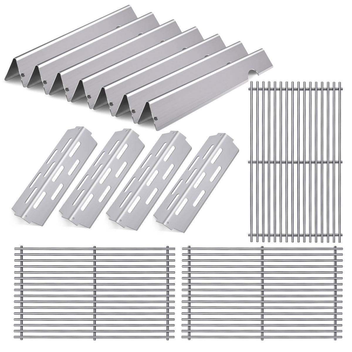 Cozilar Weber Genesis grill grates assembly in polished stainless steel for durability