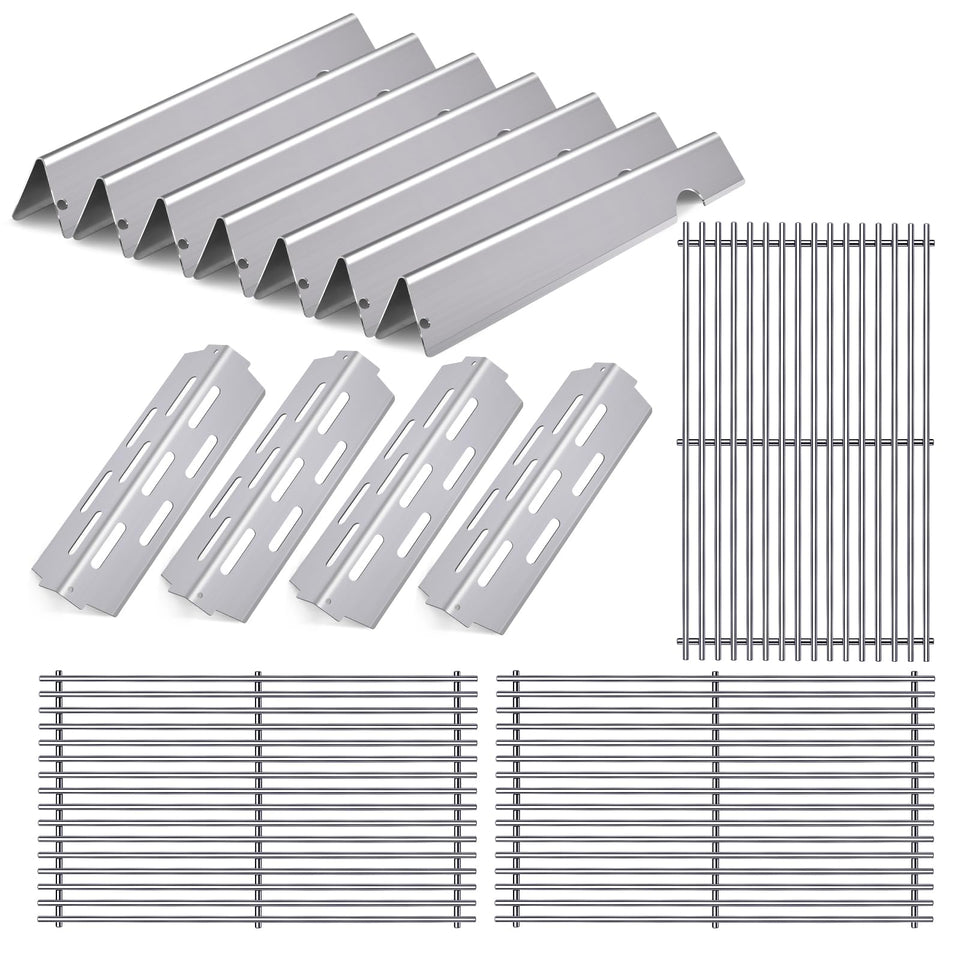 Cozilar Weber Genesis grill grates assembly in polished stainless steel for durability