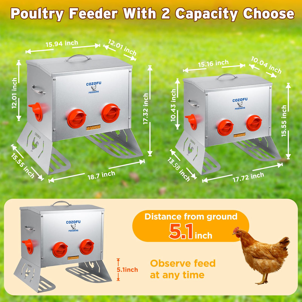COZOFU ergonomic height 5.1 inches supports comfortable feeding.