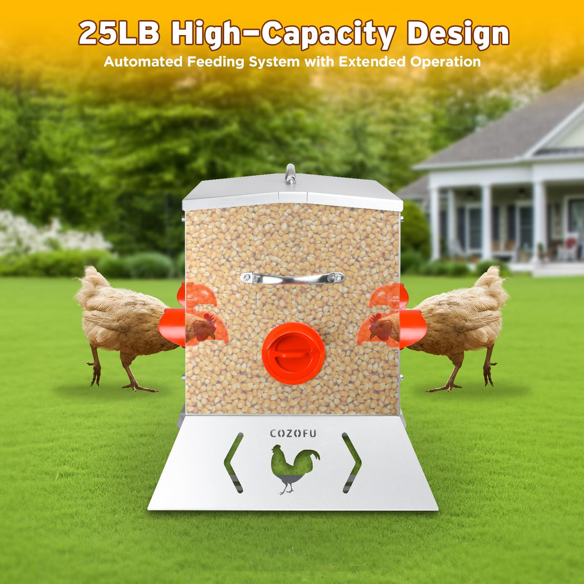 COZOFU non-slip base keeps feeder stable on uneven ground.