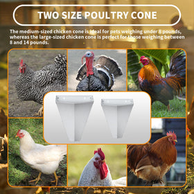 COZOFU turkey cone fits up to 8 lbs for larger poultry handling