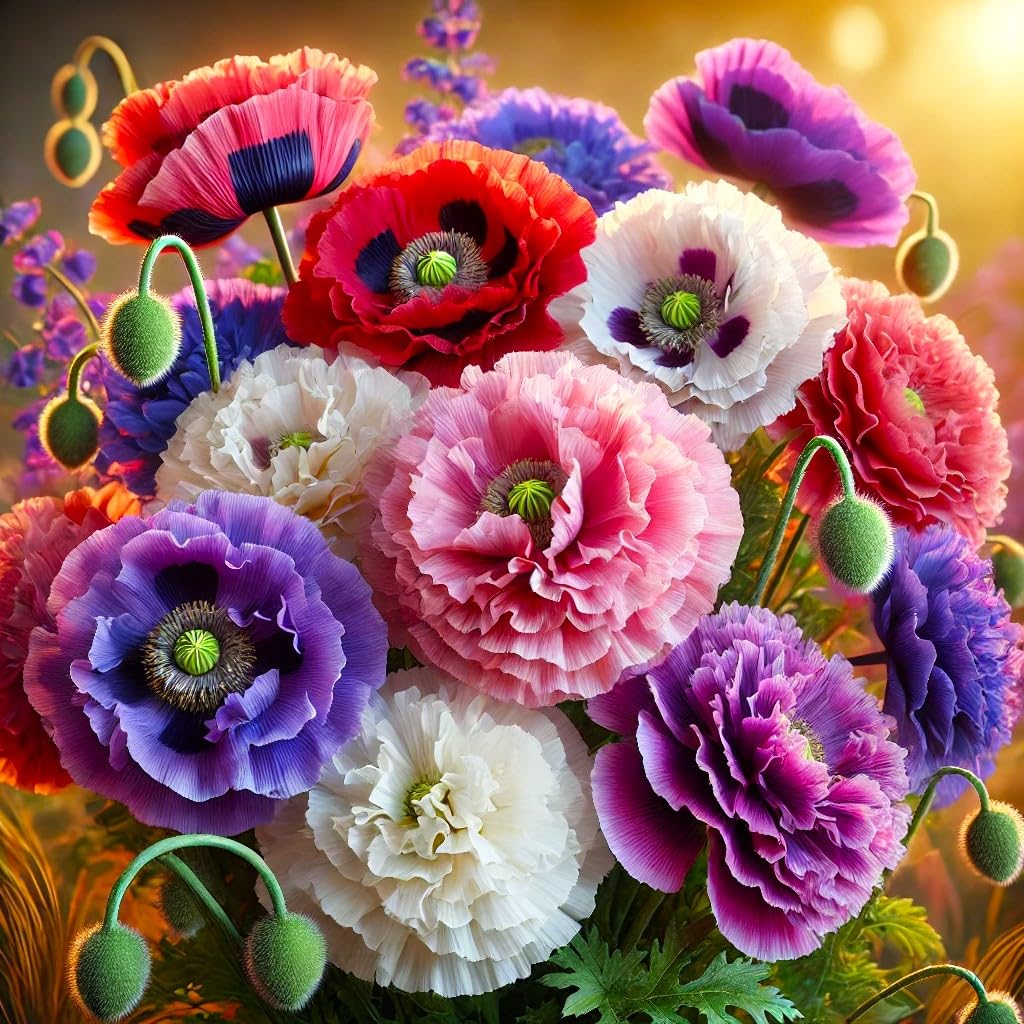 Cozy Crib Terry Poppy Mix multicolor blooms brighten garden borders