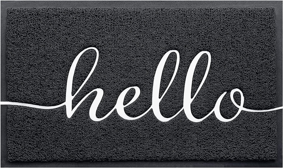CozyBounty Hello Mat embossed HELLO design resists fading for year-round use.