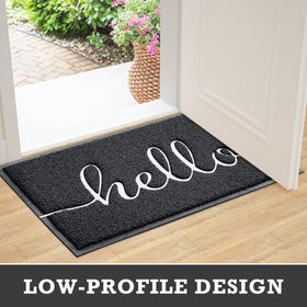 CozyBounty Hello Mat outdoor entryway scene demonstrates durable, high-traffic use.
