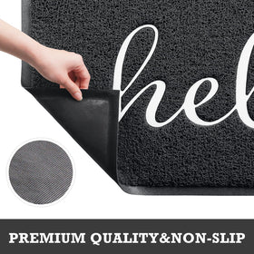 CozyBounty Hello Mat under-door view highlights low-profile design.