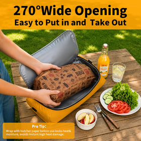 COZYCOCO BBQ blanket adjustable strap converts it into a portable meat locker