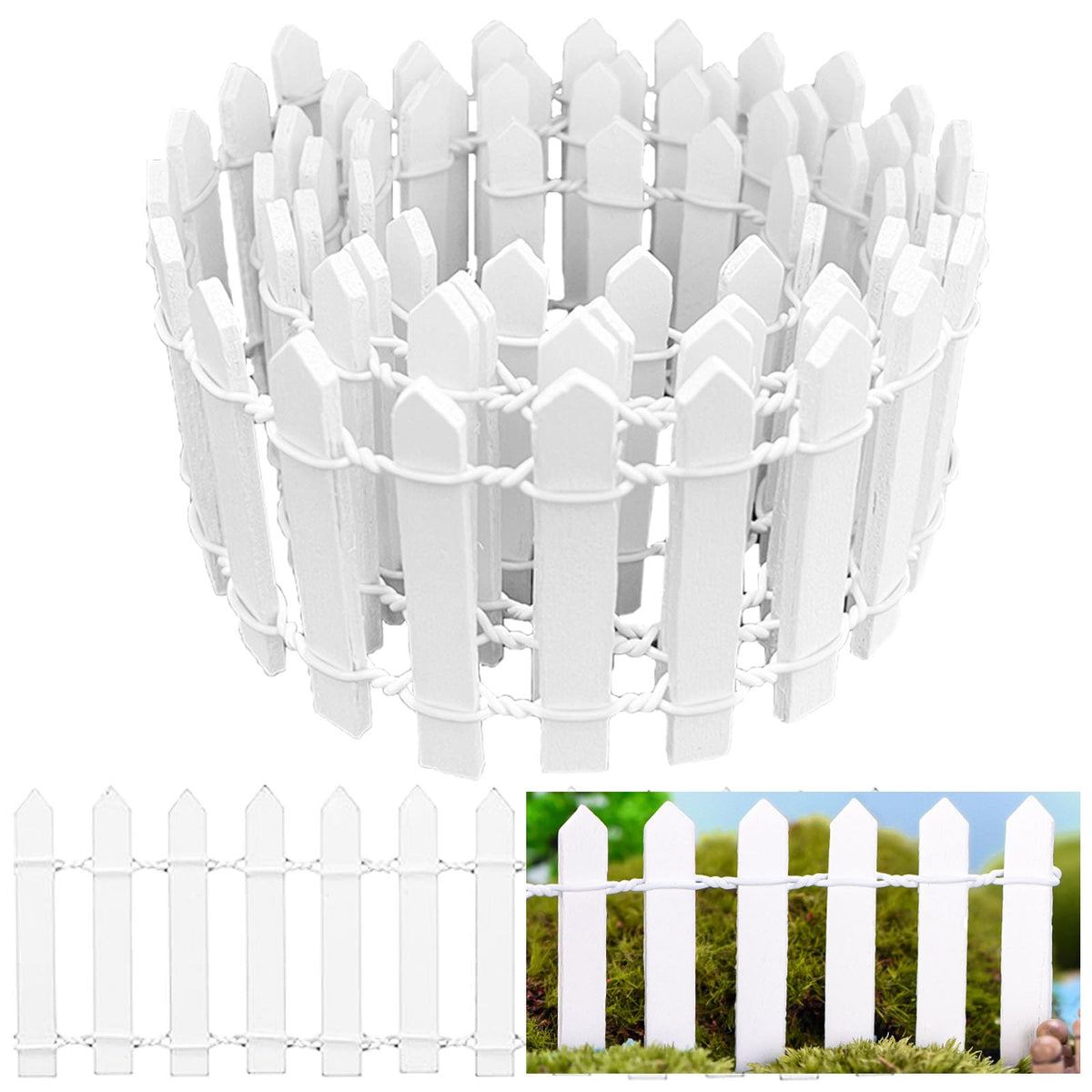 CozyCove fairy garden fence frames outdoor mini landscapes with rustic charm.