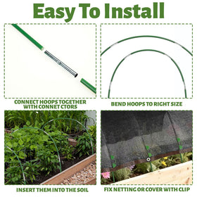 COZYDIG arched garden hoop setup forms a sturdy growing tunnel