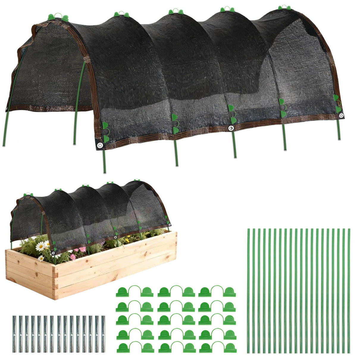 COZYDIG garden shade kit assembled for raised beds improves sun protection and airflow