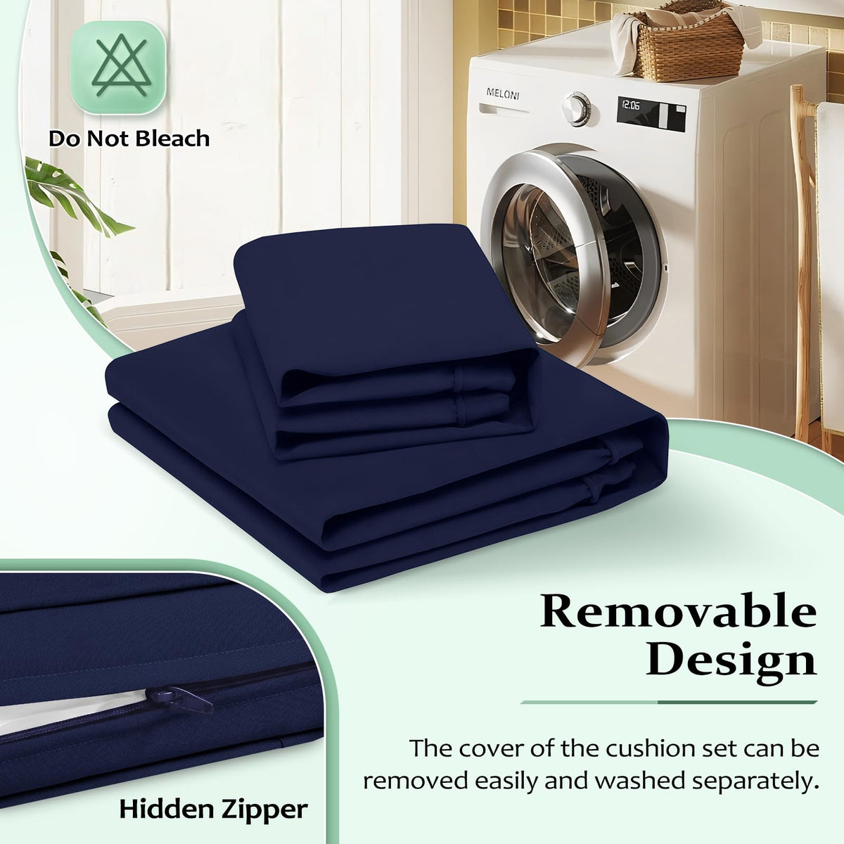Cozyide removable cover with hidden zipper for easy cleaning