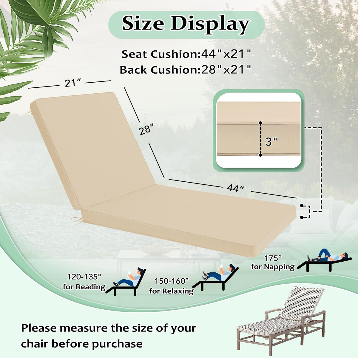 Cozyide cushion straps prevent slipping on windy outdoor days