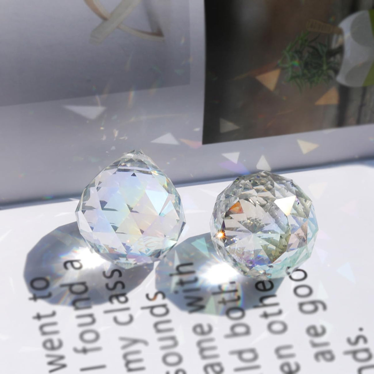cozyou crystal suncatcher ball 20mm adds sparkle to a wedding setting.