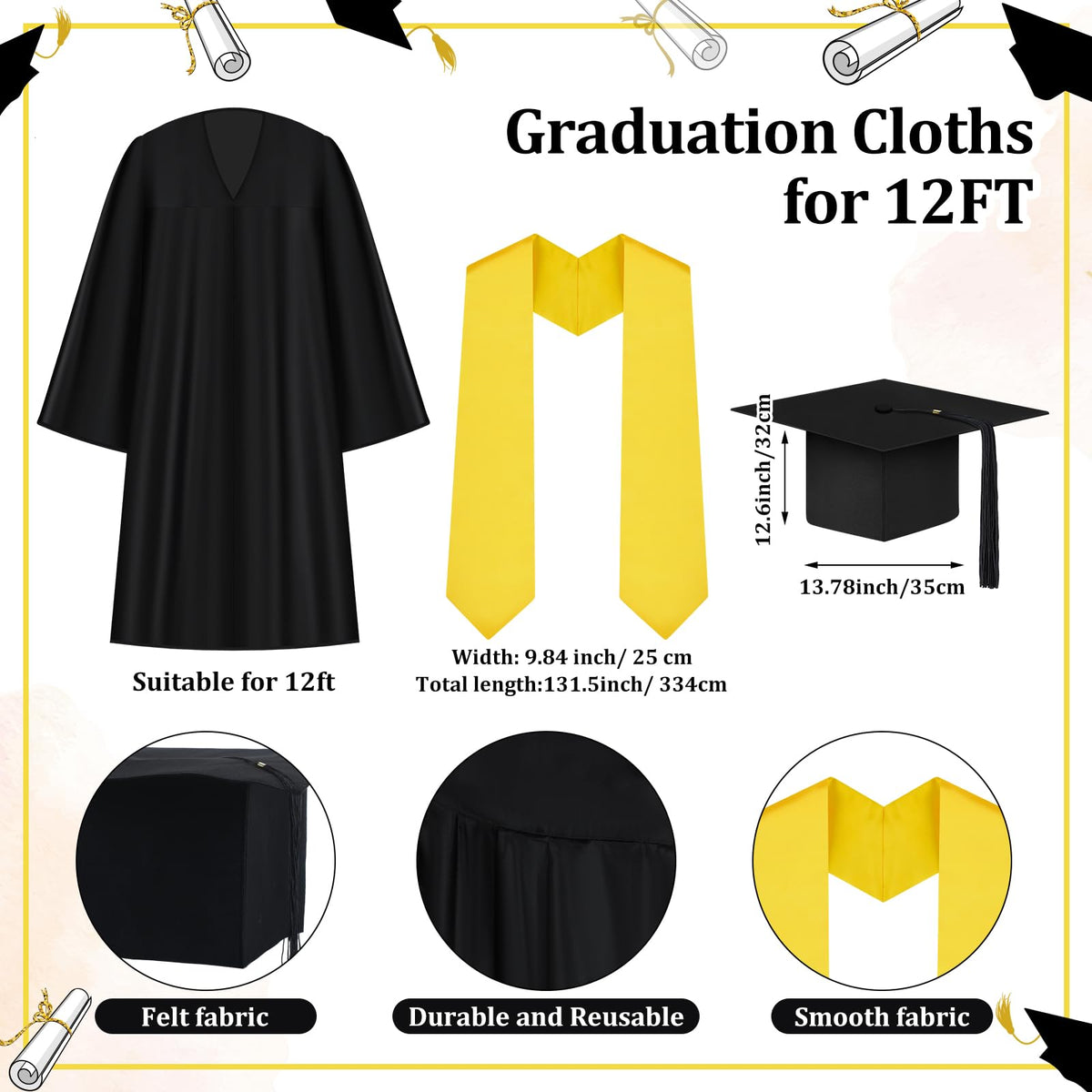 Cozypower 12ft skeleton graduation cap adds a polished ceremonial topper