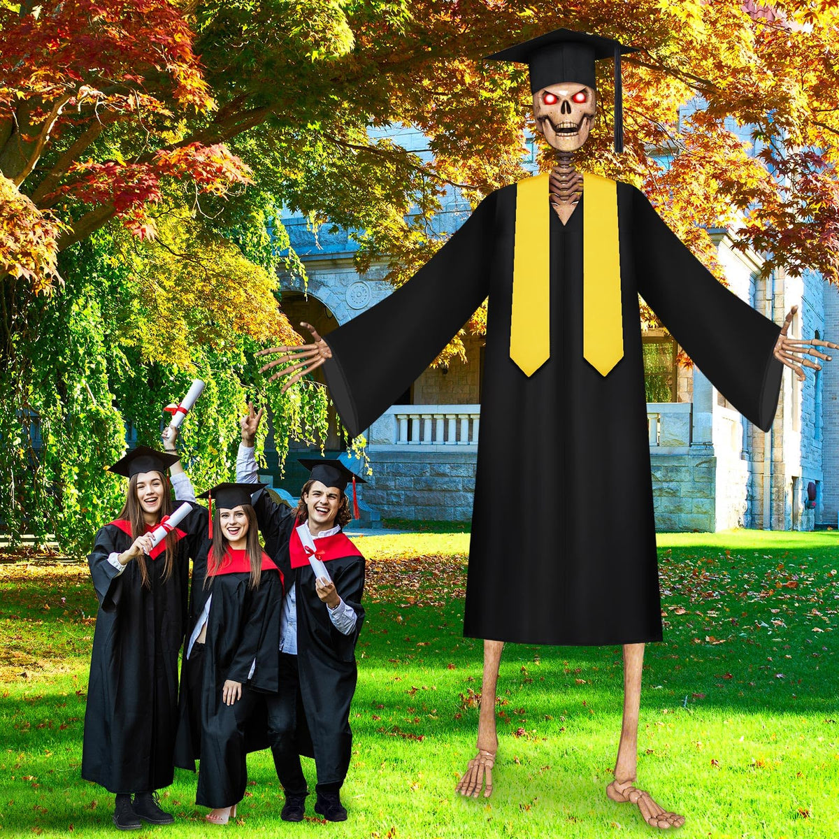 Cozypower 12ft skeleton costume set with easy, secure fit