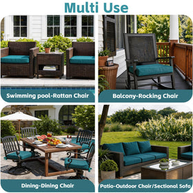 COZYVIDA malachite cushions ideal for poolside dining and balcony lounging.