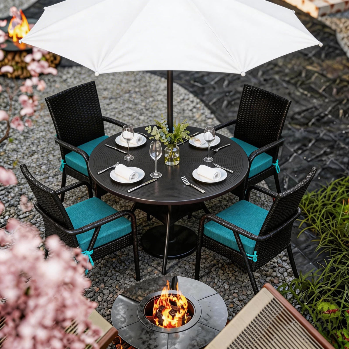 COZYVIDA chair cushions with ties secure seating on outdoor chairs.
