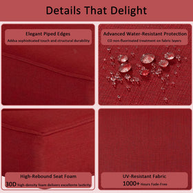 COZYVIDA fabric detail chili reveals PFAS-free C0 DWR finish and tear-resistant weave.