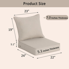 COZYVIDA back cushion 23x19x7 adds plush support.