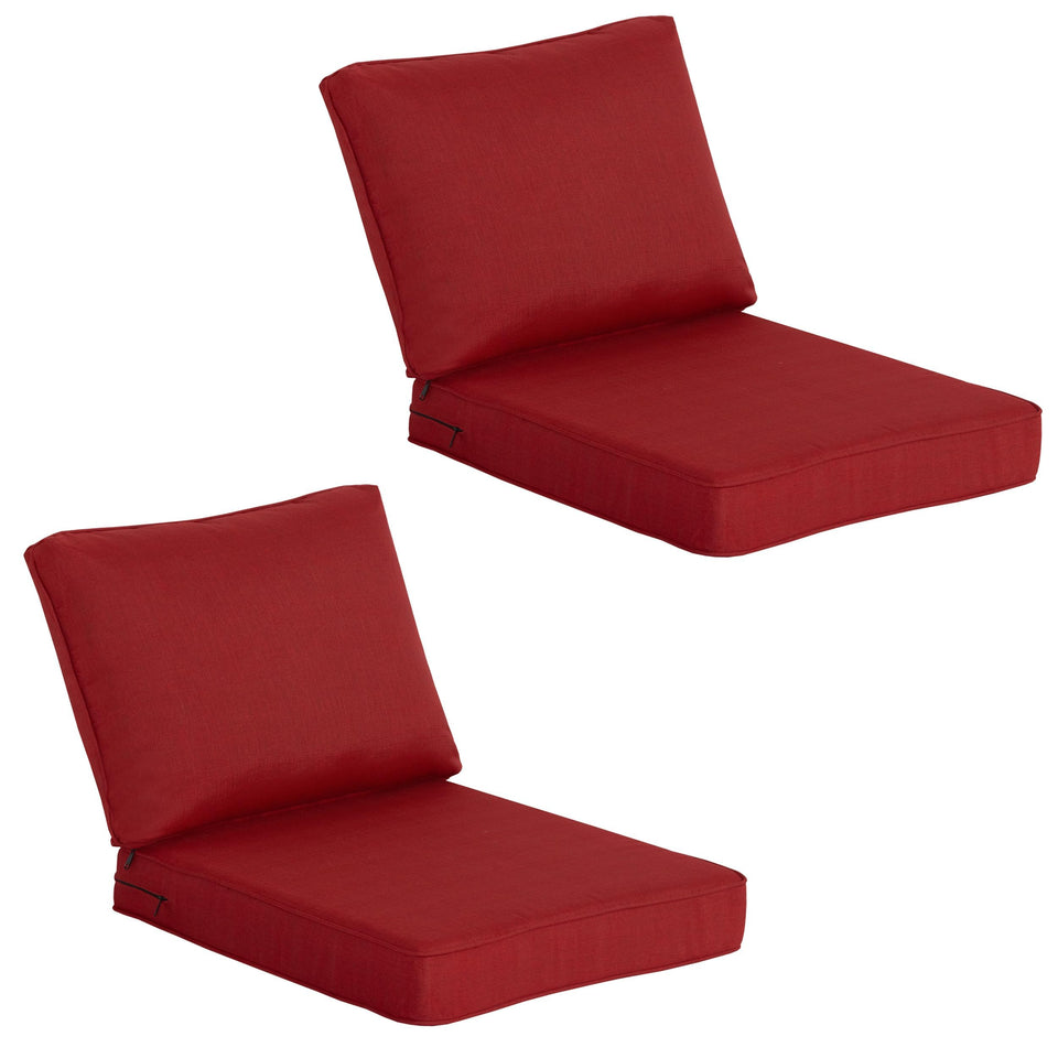 COZYVIDA outdoor deep seat cushions front view chili provide plush comfort and weather resistance.
