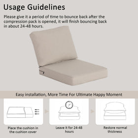 COZYVIDA back cushions view showing support and comfort.