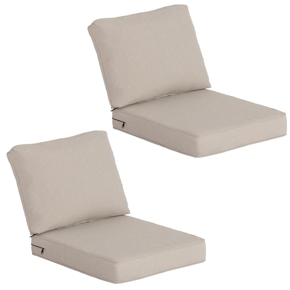 COZYVIDA outdoor deep-seat cushions front view for lounge chairs.