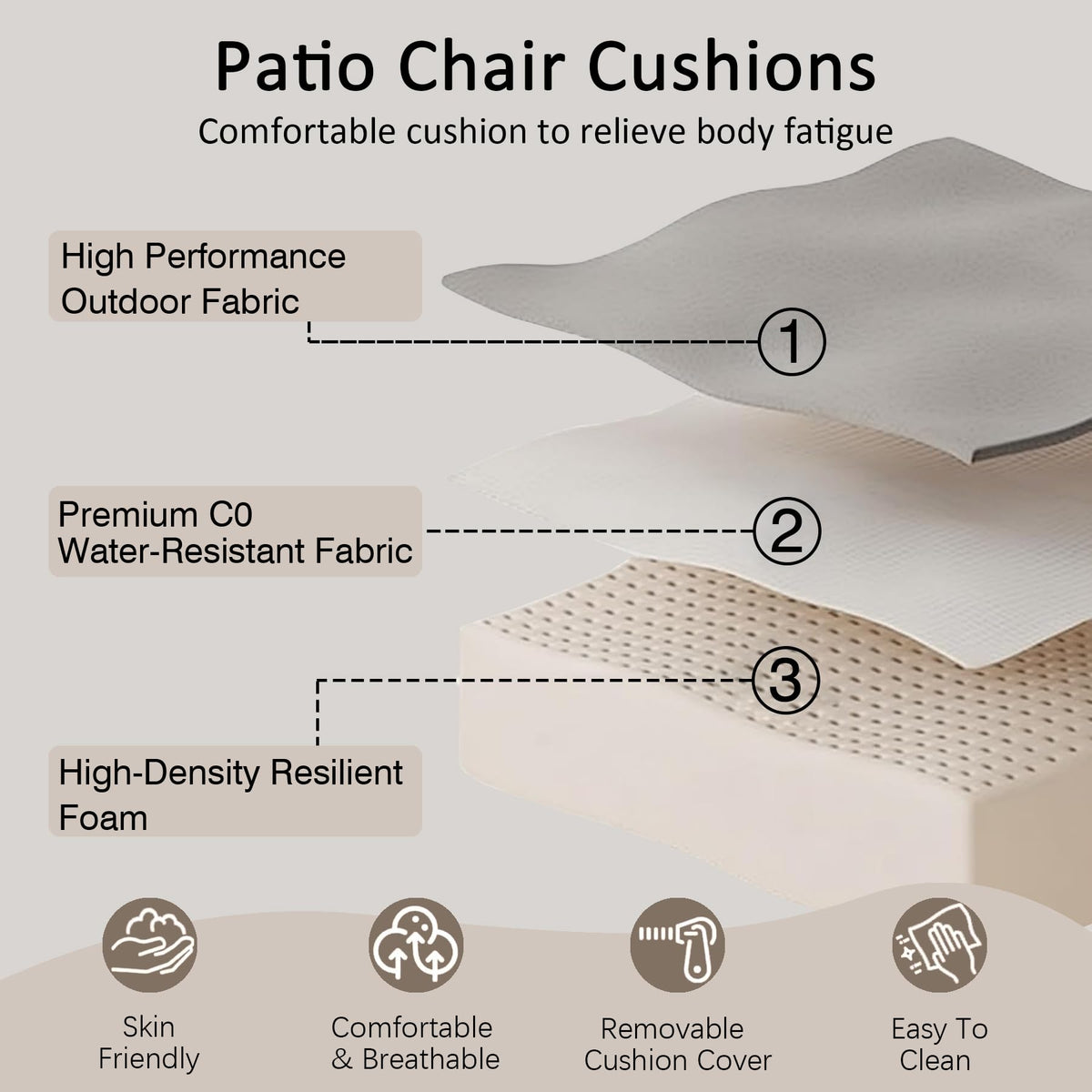 COZYVIDA patio setup with cushions on a seating area outdoors.