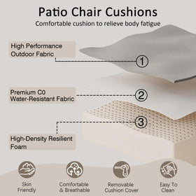 COZYVIDA patio setup with cushions on a seating area outdoors.