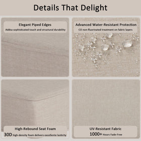 COZYVIDA weather-resistant fabric close-up showing stain resistance.