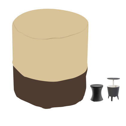 Cozzka patio cool bar table cover waterproof beige protects a round outdoor table