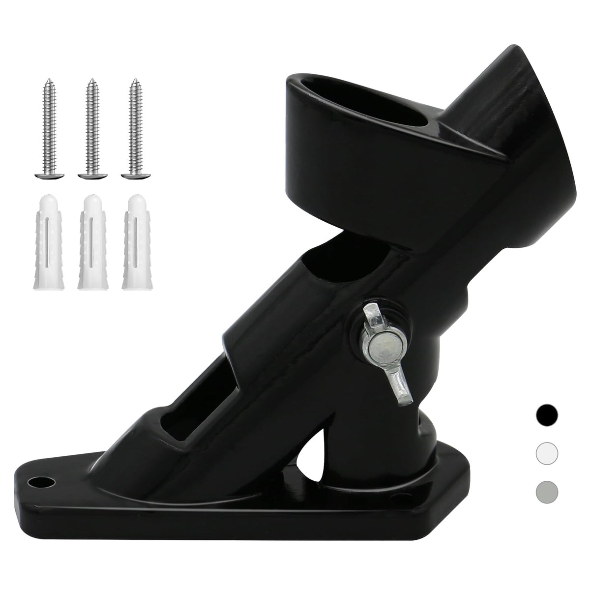 CQ Garden flag pole holder for outdoor use showing sturdy aluminum construction
