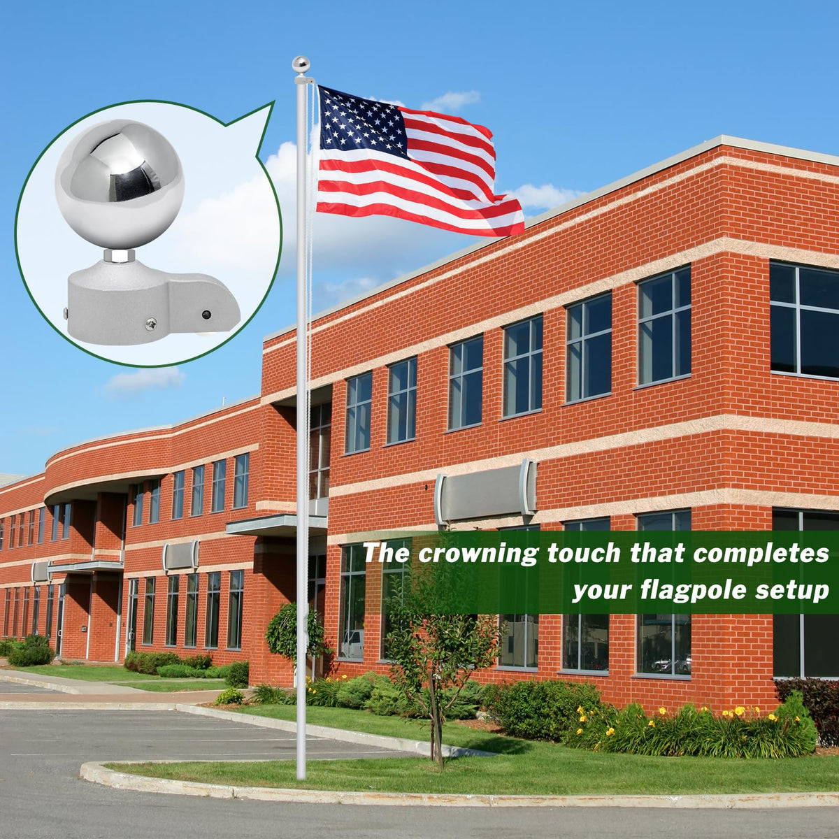 CQ Garden dual thread topper fits 1/2-13 UNC and M12 poles for universal compatibility