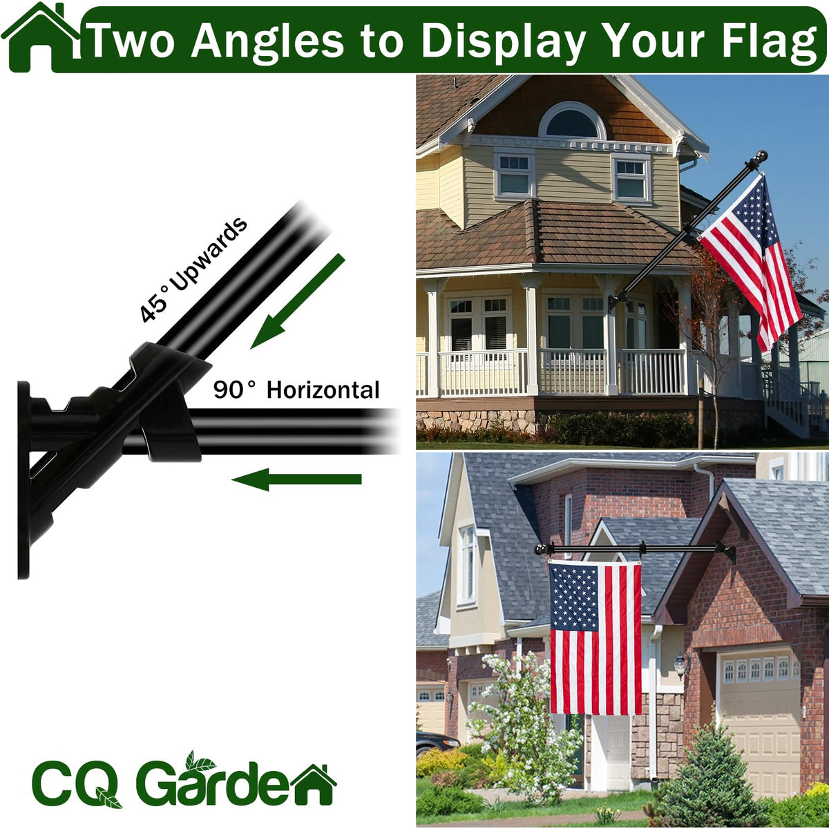 CQ Garden wall-mount bracket with screws included for quick secure install