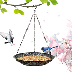 CQAIRIOU premium hanging bird feeder tray 11.8-inch platform attracts more birds