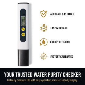 Craft911 TDS Meter Basic display backlit for easy readings in low light