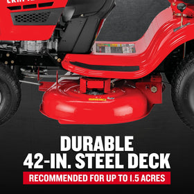 CRAFTSMAN 18-inch turning radius enables tight, obstacle-free maneuvering.