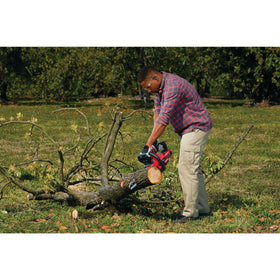 Cordless portability of CRAFTSMAN V20 mini chainsaw for pruning anywhere.