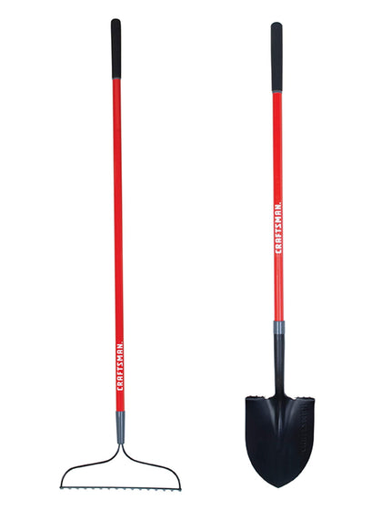 Craftsman digging shovel with rounded point blade for easier digging