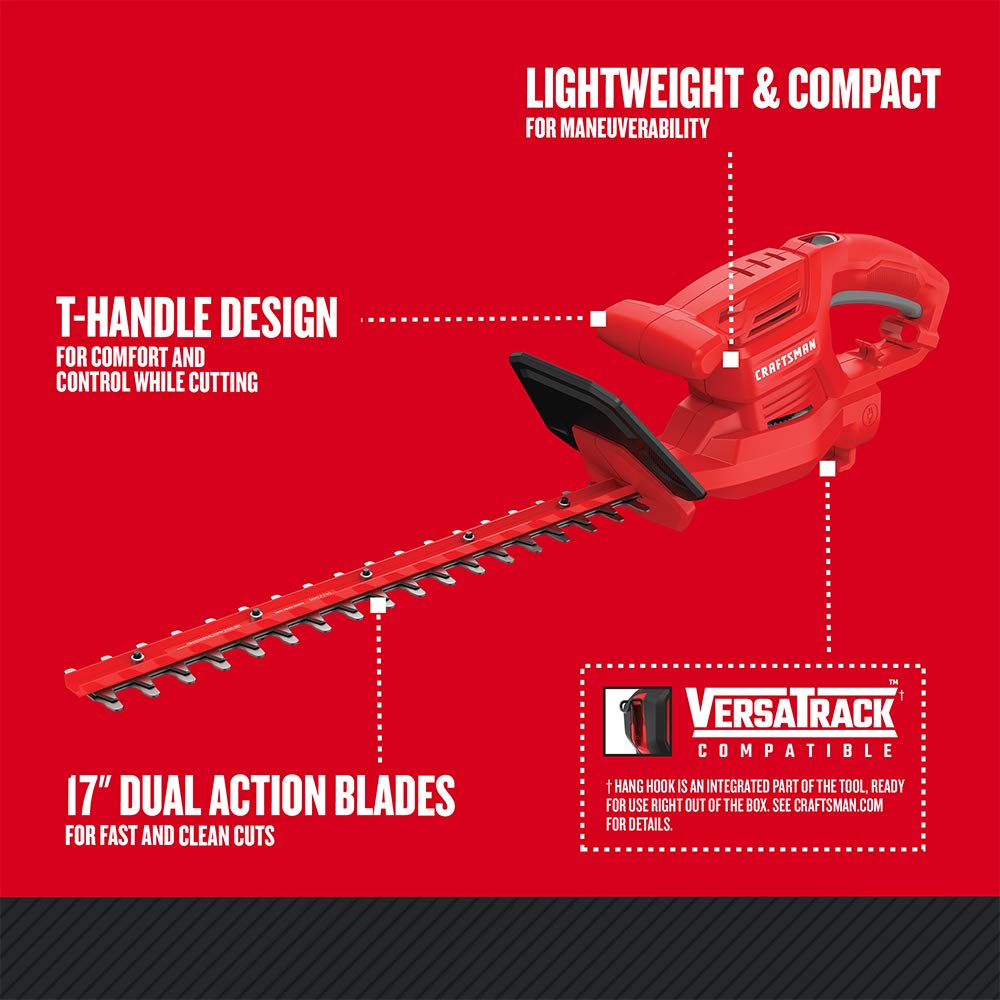 CRAFTSMAN hedge trimmer corded power on for reliable operation