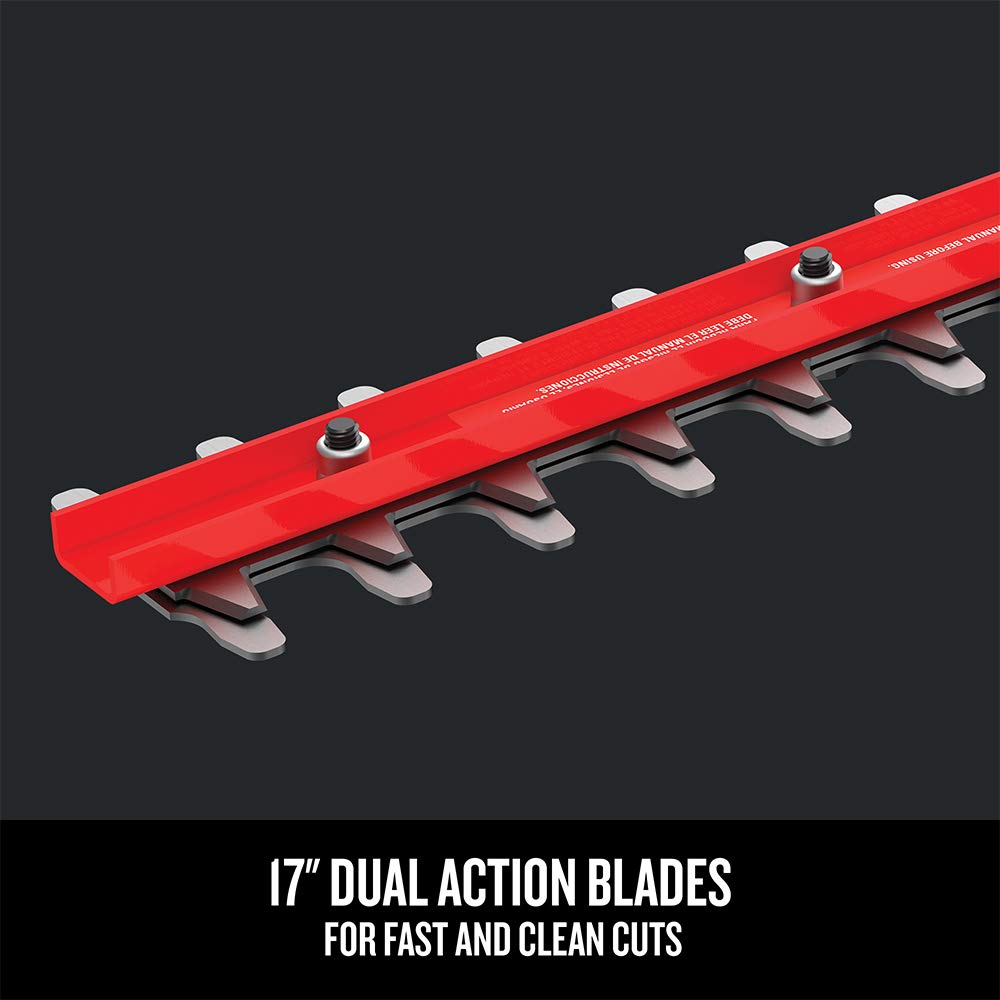 CRAFTSMAN hedge trimmer dual-action blades promote smoother cuts