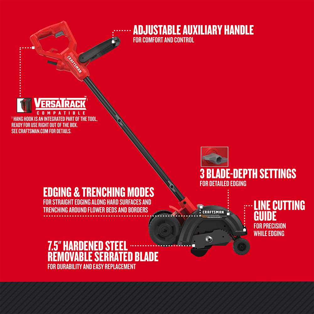 CRAFTSMAN lawn edger with precision line guide for clean borders