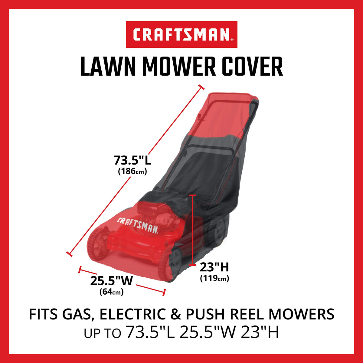 Craftsman lawn mower cover close-up stitching shows durable edges