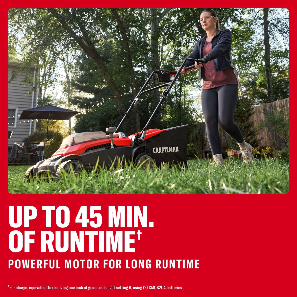CRAFTSMAN dual battery power supports cordless outdoor use