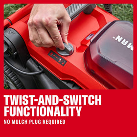 CRAFTSMAN mulch door dial enables easy mulching