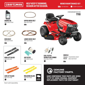 CRAFTSMAN red and black mower ready for versatile yard tasks.