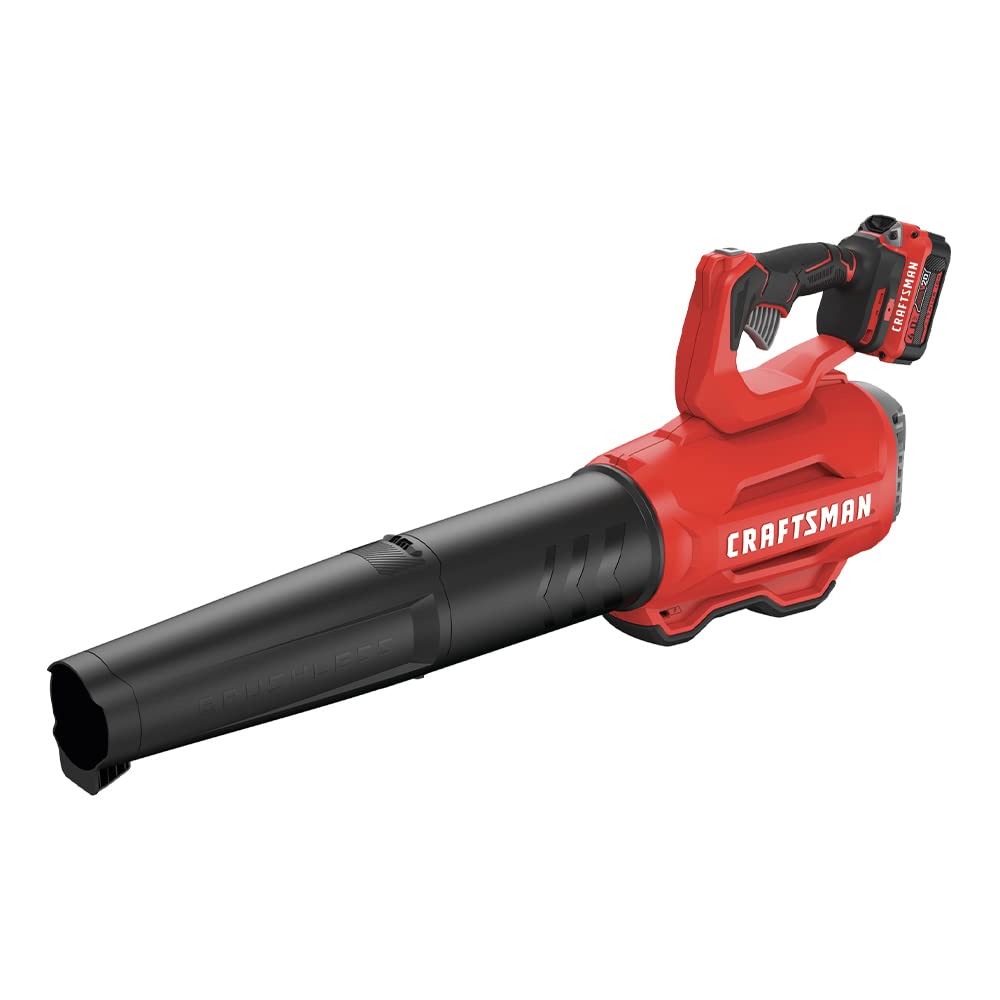 CRAFTSMAN V20 blower front view, compact power for quick yard cleanup.