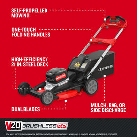 CRAFTSMAN V20 RP 21in mower battery pack with two 9Ah cells for extended use