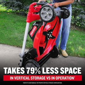 CRAFTSMAN V20 RP 21in mower LED headlights improving visibility during mowing