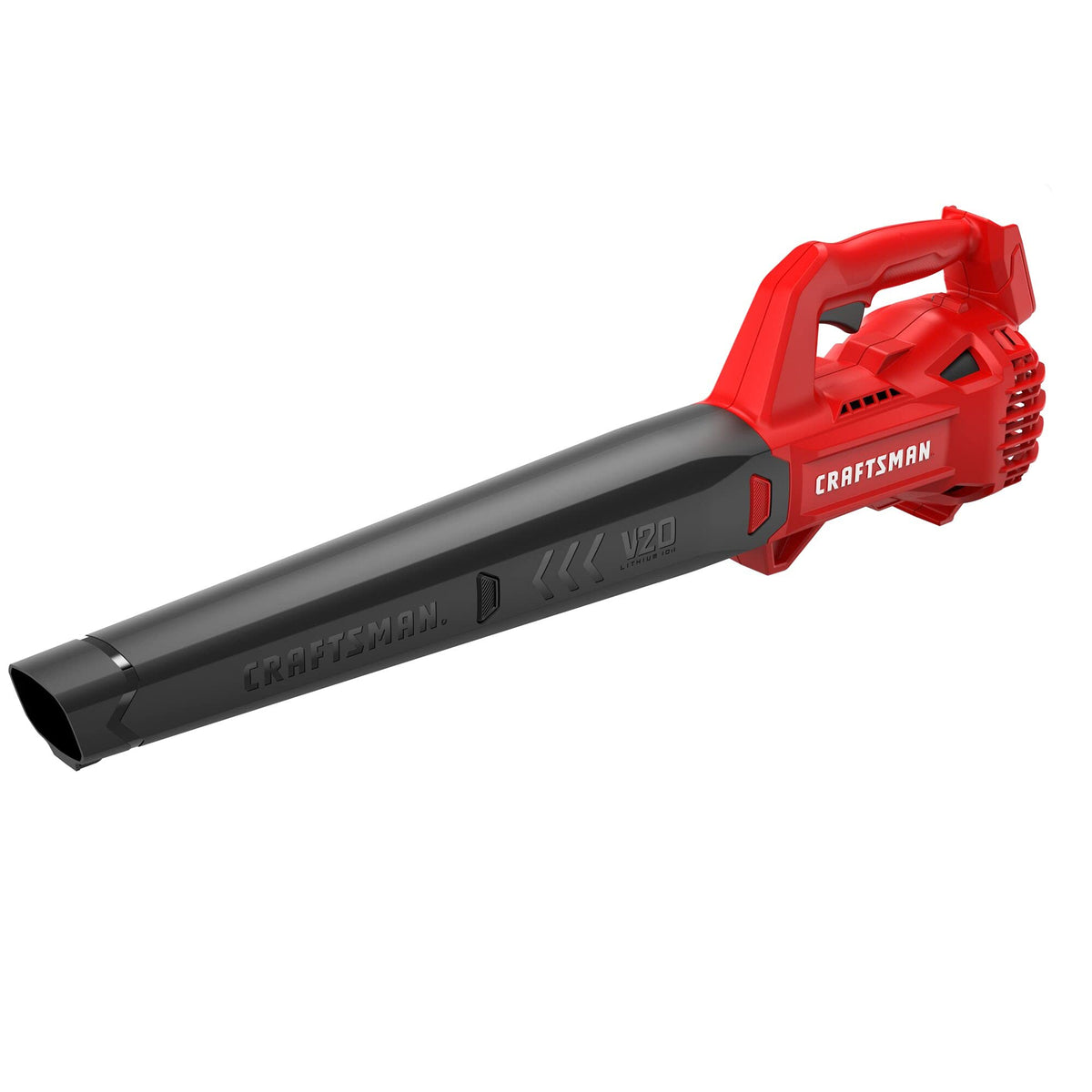 CRAFTSMAN V20 blower stored on garage with Versatrack for easy access